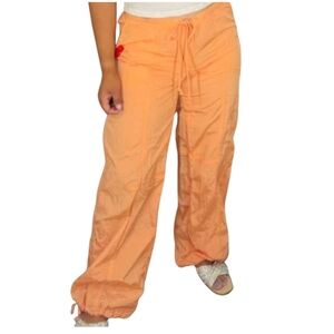 NWT Wild Fable S High-Rise Cargo Parachute Pants Peach Bf-2838